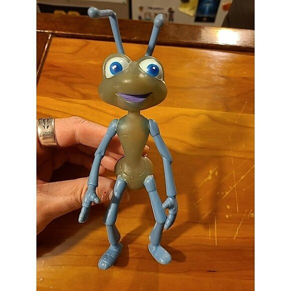 VTG Retro 1998 Rare Disney  A Bug’s Life Flik Sqooshie Figure Toy Squishy - Picture 1 of 4